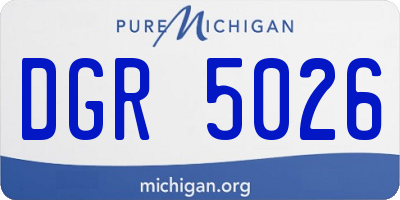 MI license plate DGR5026