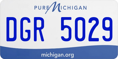MI license plate DGR5029
