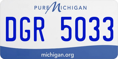 MI license plate DGR5033