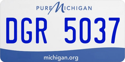 MI license plate DGR5037