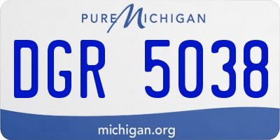 MI license plate DGR5038