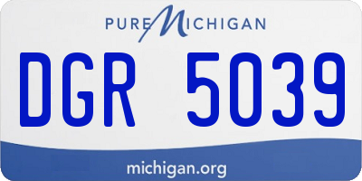 MI license plate DGR5039