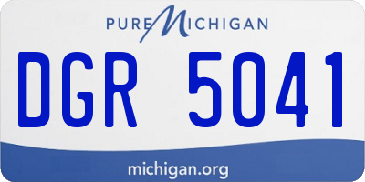 MI license plate DGR5041