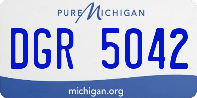MI license plate DGR5042
