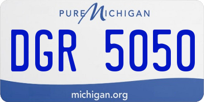 MI license plate DGR5050