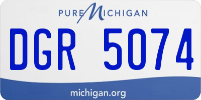 MI license plate DGR5074