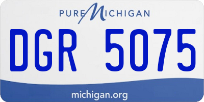 MI license plate DGR5075