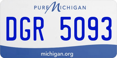 MI license plate DGR5093