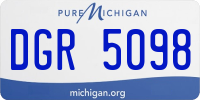MI license plate DGR5098