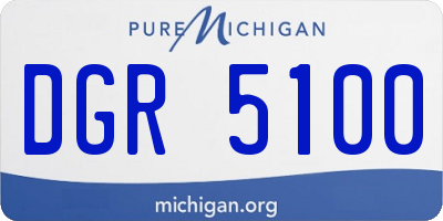MI license plate DGR5100