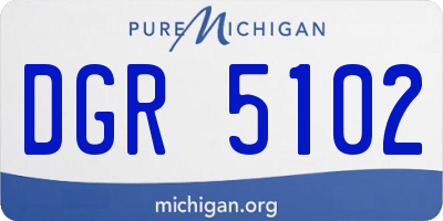 MI license plate DGR5102