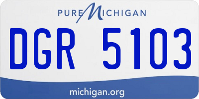 MI license plate DGR5103