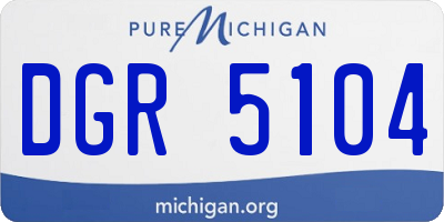 MI license plate DGR5104