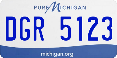 MI license plate DGR5123