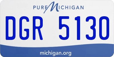 MI license plate DGR5130