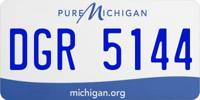 MI license plate DGR5144