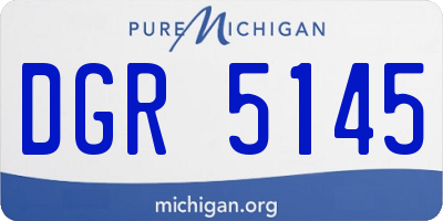 MI license plate DGR5145