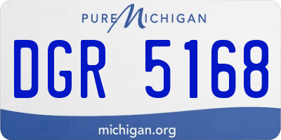 MI license plate DGR5168