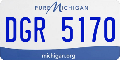 MI license plate DGR5170