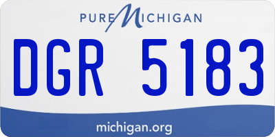 MI license plate DGR5183