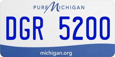 MI license plate DGR5200