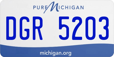 MI license plate DGR5203