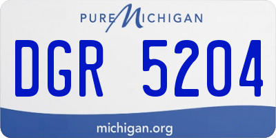 MI license plate DGR5204
