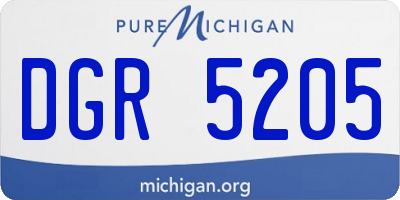 MI license plate DGR5205