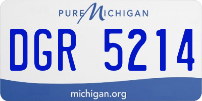 MI license plate DGR5214