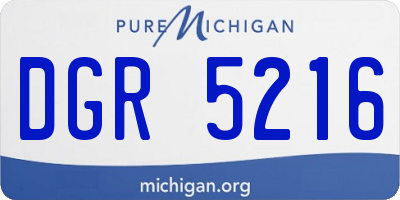 MI license plate DGR5216