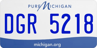 MI license plate DGR5218