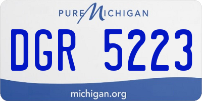 MI license plate DGR5223