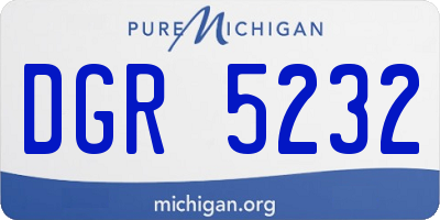 MI license plate DGR5232