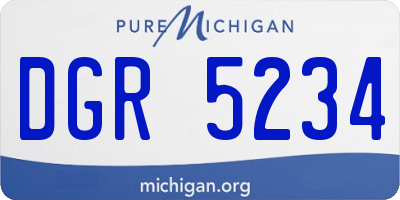 MI license plate DGR5234
