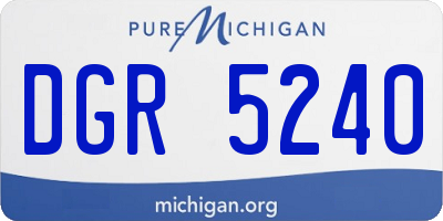 MI license plate DGR5240