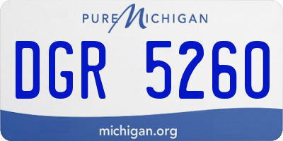 MI license plate DGR5260