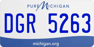 MI license plate DGR5263