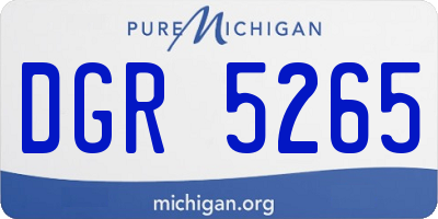 MI license plate DGR5265