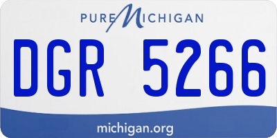 MI license plate DGR5266