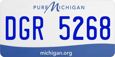 MI license plate DGR5268