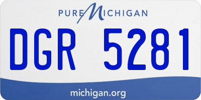 MI license plate DGR5281