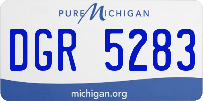 MI license plate DGR5283