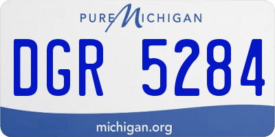 MI license plate DGR5284