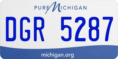 MI license plate DGR5287
