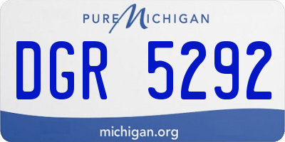 MI license plate DGR5292