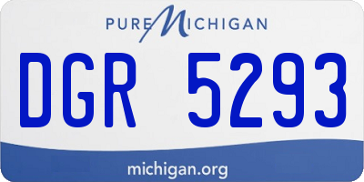 MI license plate DGR5293