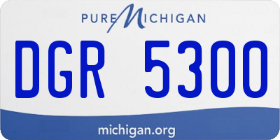 MI license plate DGR5300