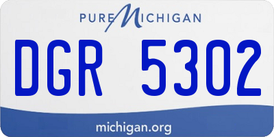 MI license plate DGR5302
