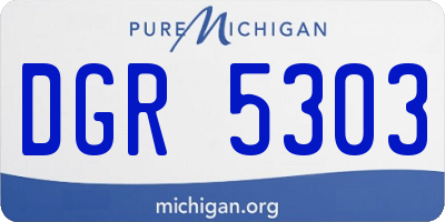 MI license plate DGR5303