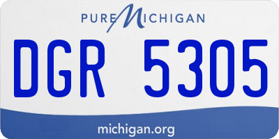 MI license plate DGR5305